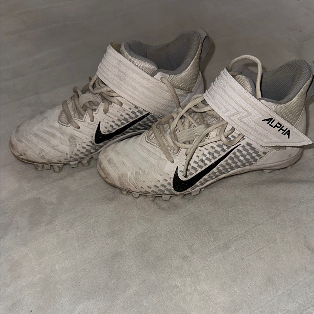 Nike Alpha Kids Football Cleats - White and Black